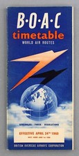 BOAC AIRLINE TIMETABLE APRIL