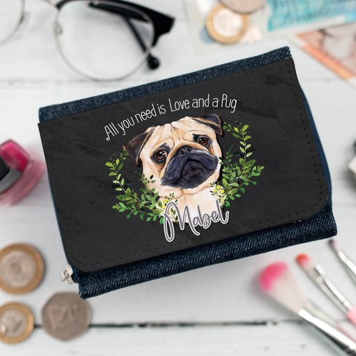 Personalised pug purse dog - pug,