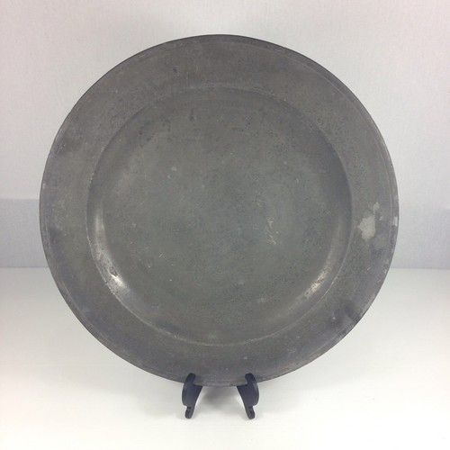 Large antique pewter charger - pewter,