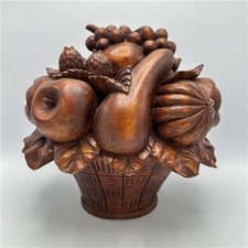 Large Carved wooden fruit bowl centrepiece.