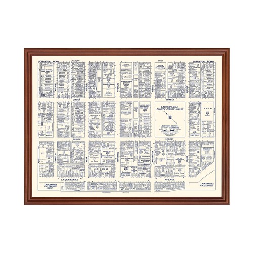 Old map scranton - map, 1950