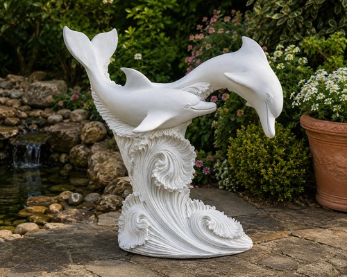 Large leaping dolphins - dolphins, garden