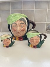 Set of 3 Royal Doulton Sairey Gamp Character Toby Jugs - perfect