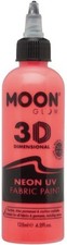 Moon Glow 3D Dimensional Neon UV Fabric / Textile Paint 100ml Intense Red