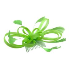 Lime Green Feather Comb Fascinator Weddings Races Royal Ascot Hair Piece