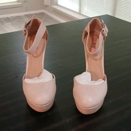 Justfab beige studded ankle - beige,