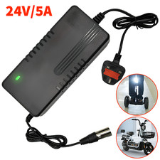 24V Mobility Scooter Wheelchair Battery Charger 5A 3 PIN XLR Head UK Stock