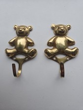 Antique Brass Style Teddy Curtain Tie Backs Pair Of.