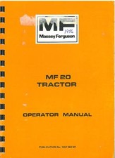 MASSEY FERGUSON MF20 TRACTOR OPERATORS MANUAL - MF 20