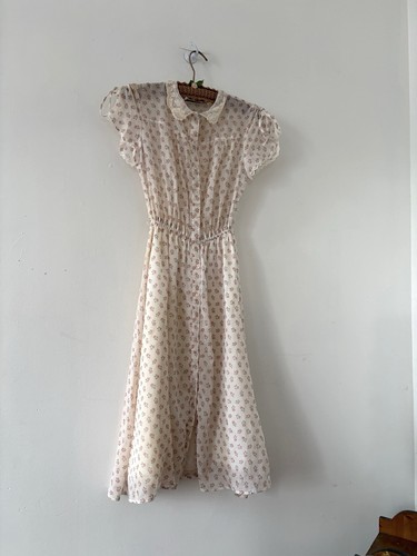 70s rosebud floral midi dress - 70s,
