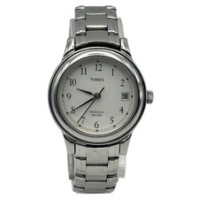 Timex Indiglo WR50M Ladies Petite Steel Bracelet Quartz Date Watch SilverTone UK