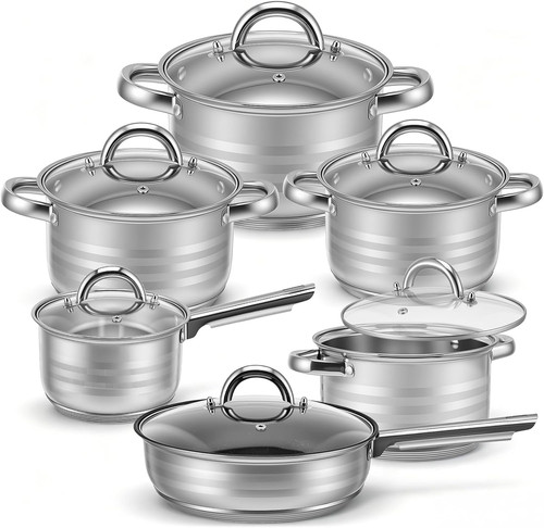 12pc stainless steel cookware - 12pc,