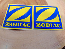 Zodiac Boat Decal Unused Blue Yellow Sticker Lot of 2