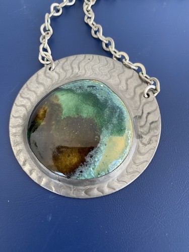 Ruskin style pottery pendant - ruskin,
