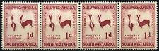 South West Africa 1954 SG#154w 1d Wmk Horns To Right MNH Coil Strip Of 4 #D25286