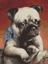 Pug Dog Puppy Counted Cross