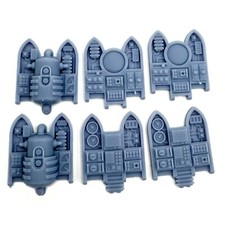 Resin 28mm Sci Fi Wall Mounted Panels Set of 6 Greebles Scenery Terrain Bits