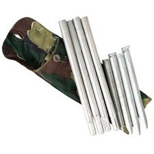 Original Belgian Army Tent Poles & Pegs - Jigsaw Camo Zeltbahn Tent Bag