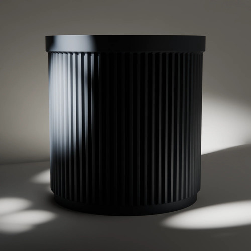 Ribbed pencil pot - ribbed, large