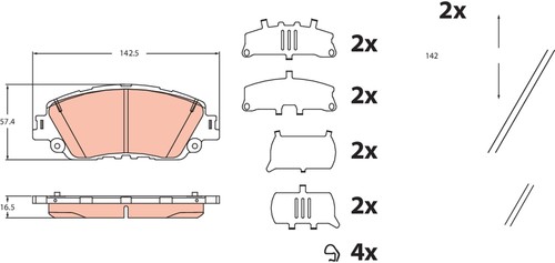 Front brake pad - front, disc