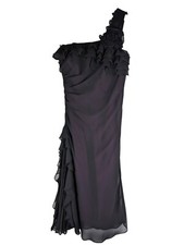 Black Ruffle One Shoulder