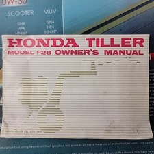 1973 Honda F28 Walk-Behind Rotary Garden Composter Tiller Owner's Manual