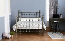 Victoria 4ft 6" Traditional Antique Brass Effect Metal Bed Frame RRP £574.99