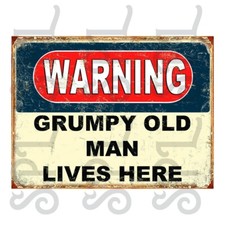 Warning Grumpy Old Man Retro