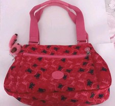 Kipling Red Pink Monkey Print Handbag