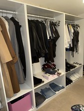 IKEA white Pax Open 3 in one Wardrobe Great Condition with rails and shelves 