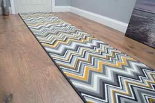 Grey Ochre Long Carpet Runner
