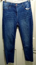 FALMER HERITAGE MATALAN BLUE DENIM Stretch Jeans Raw Hem Size 12 Cropped W30 L26