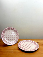 VINTAGE 1970s PAIR LAURA ASHLEY PETITE FLEUR IRONSTONE DINNER PLATES RETRO 25cm