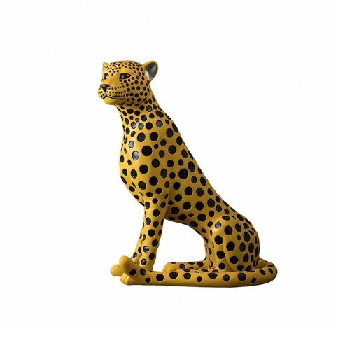 Leopard statue with tray - leopard,