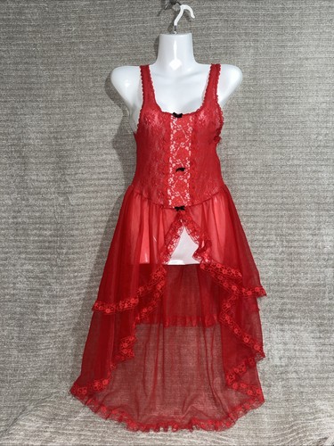 Vintage red sheer - red, nylon