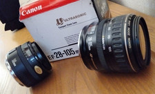 Canon EF Lenses x2:  28-105mm & 50mm Prime.   SLR  examples & useable on modern