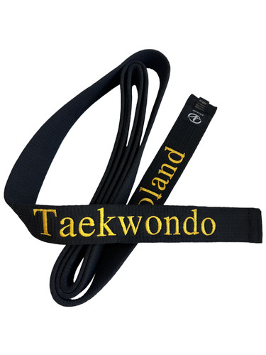 Embroidered custom black belt - embroidered, black-belt