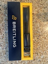 Breitling Blue Calfskin Leather Watch Strap – 24/20mm, Tang Buckle (Pre-Owned)