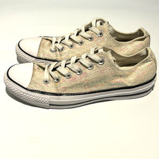 Converse trainers Low top Glitter sparkle cream pink metallic Womens Uk 6
