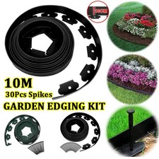 Lawn Garden Edging Border 32ft | 10M Black 10CM High Flexible Flower Bed Edge