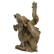 Aquarium Decor Aged Golden Dragon Medium Fish Tank Ornament 7.5 x15 x19.5cm