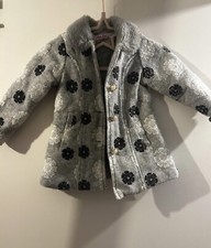 Girls Grey Traditional Floral Coat Age 36 Months