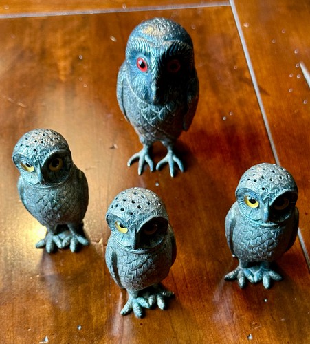 Vintage antique pewter - vintage/antique, owl