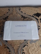 Christy Pair Of White Coniston Soft silky 400TC 100% Cotton Sateen Pillowcases