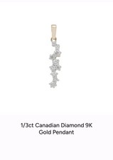 Sparkling Canadian Diamond Pendant 9k Yellow Gold 0.33ct