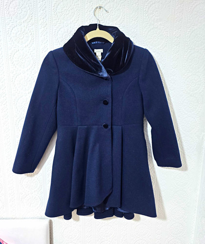 Monsoon girls navy velvet coat - monsoon,