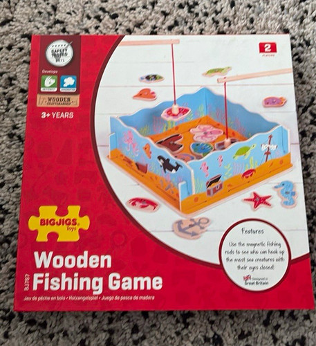Bigjigs toys wooden fishing - wooden,