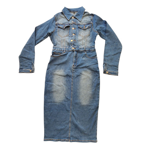 Jeans denim botton front dress - denim,