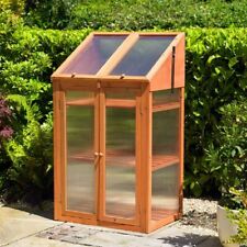 Large 3 Tier Wood Wooden Transparent Greenhouse Cold Frame Plants Flower Growth