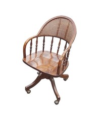 Mid Century Caned Back Oak